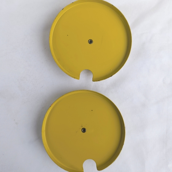 VINTAGE Mustard Yellow & Brass Retro Condiment Holder - Picture 8 of 14